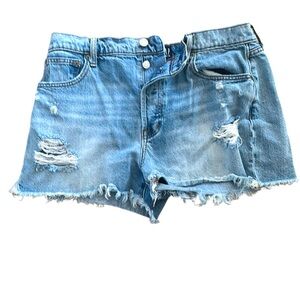 GAP Blue Jean Shorts Distressed Frayed Hem